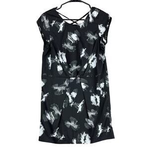 Anthropologie Silence + Noise Womens Dress Black White Geometric Shift Stretch M
